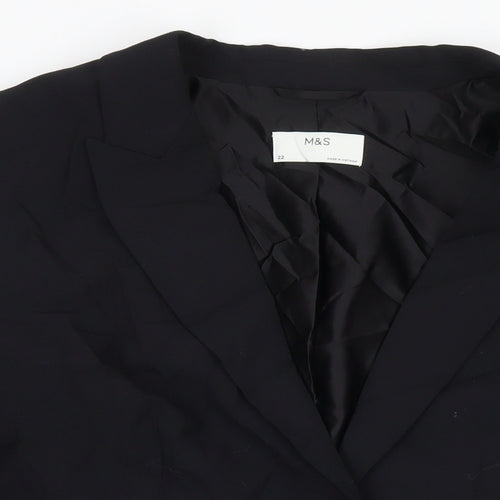 Marks and Spencer Womens Black Polyester Jacket Suit Jacket Size 22