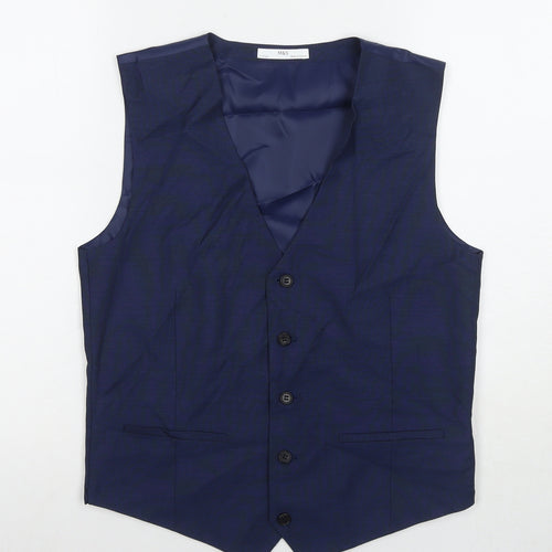 Marks and Spencer Boys Blue Jacket Waistcoat Size 14-15 Years Button
