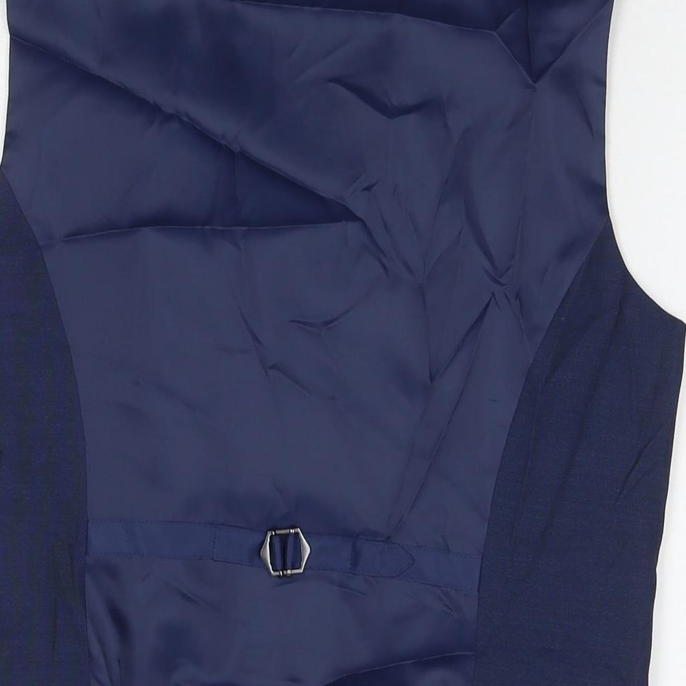 Marks and Spencer Boys Blue Jacket Waistcoat Size 14-15 Years Button