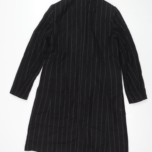 Banana Republic Womens Black Striped Pea Coat Coat Size XS Button