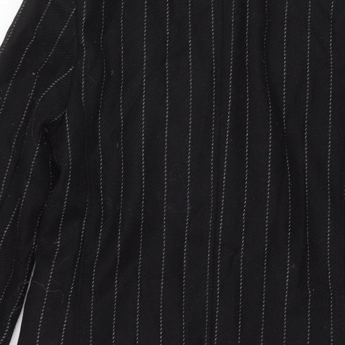 Banana Republic Womens Black Striped Pea Coat Coat Size XS Button