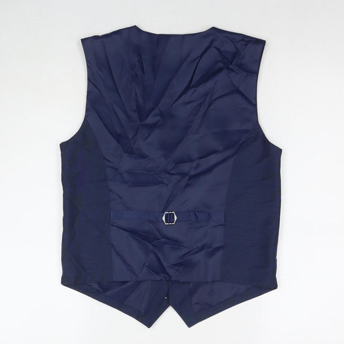 Marks and Spencer Boys Blue Jacket Waistcoat Size 14-15 Years Button