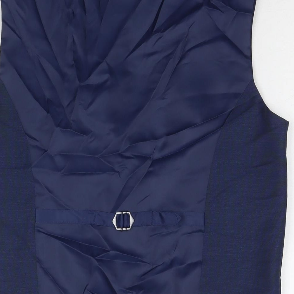 Marks and Spencer Boys Blue Jacket Waistcoat Size 14-15 Years Button