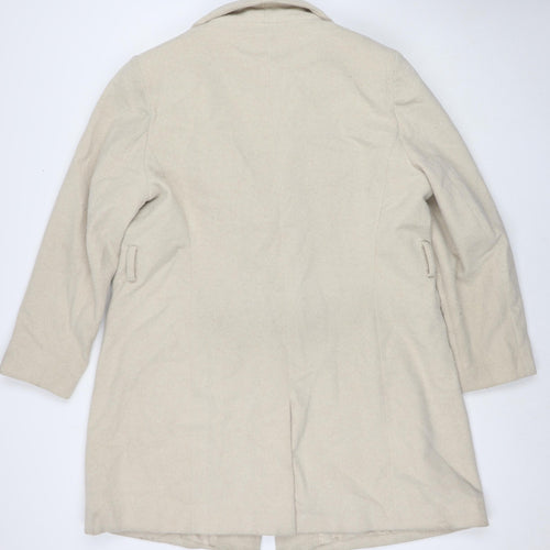 New Look Womens Ivory Overcoat Coat Size 18 Button