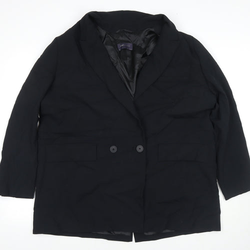 Marks and Spencer Womens Black Polyester Jacket Suit Jacket Size 20