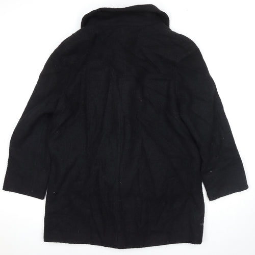 Marks and Spencer Womens Black Pea Coat Coat Size 18 Button