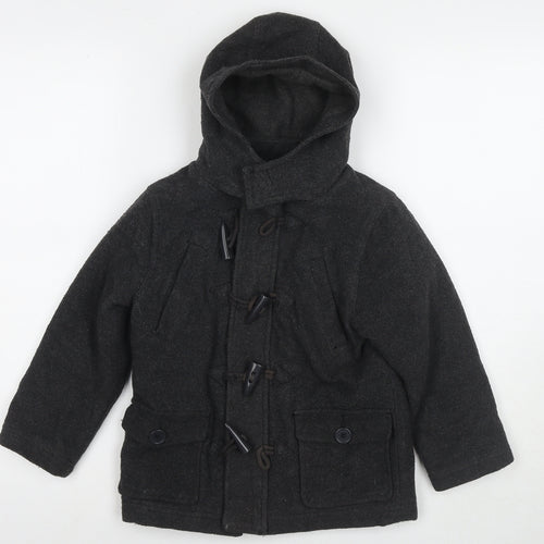 Duck & Dodge Boys Grey Pea Coat Coat Size 5 Years Zip