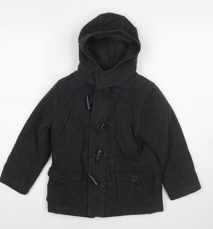 Duck & Dodge Boys Grey Pea Coat Coat Size 5 Years Zip