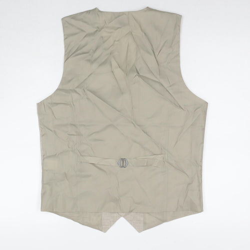 Kloth Mens Beige Polyester Jacket Suit Waistcoat Size M Regular