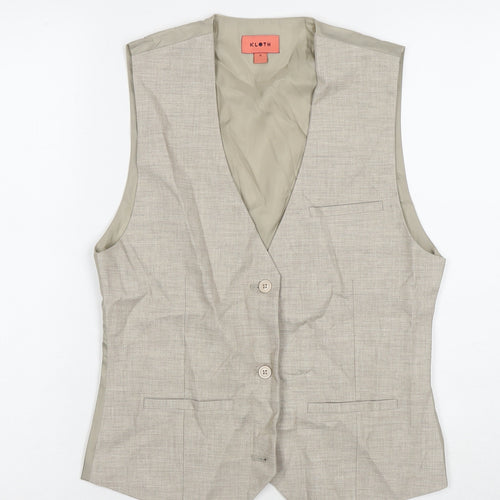 Kloth Mens Beige Polyester Jacket Suit Waistcoat Size S Regular