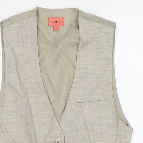 Kloth Mens Beige Polyester Jacket Suit Waistcoat Size S Regular