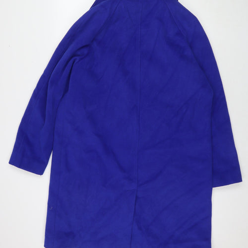 Marks and Spencer Womens Blue Pea Coat Coat Size 16 Button