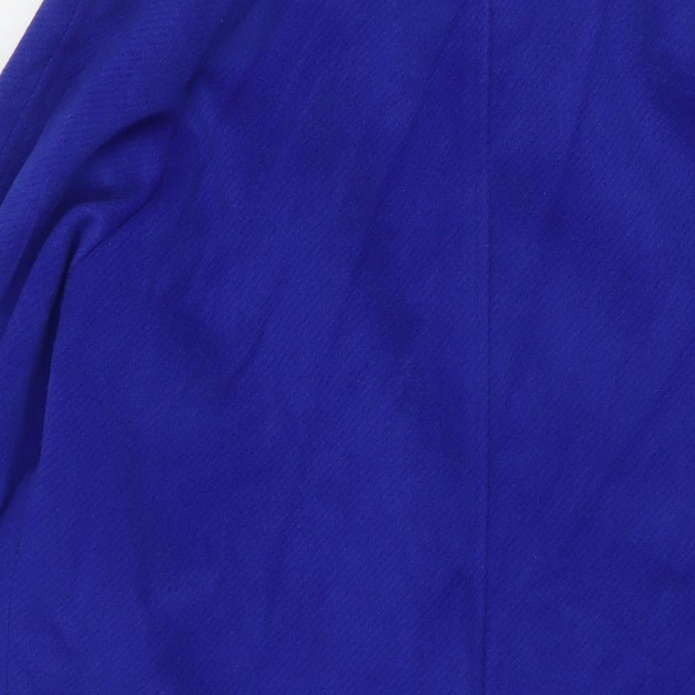 Marks and Spencer Womens Blue Pea Coat Coat Size 16 Button