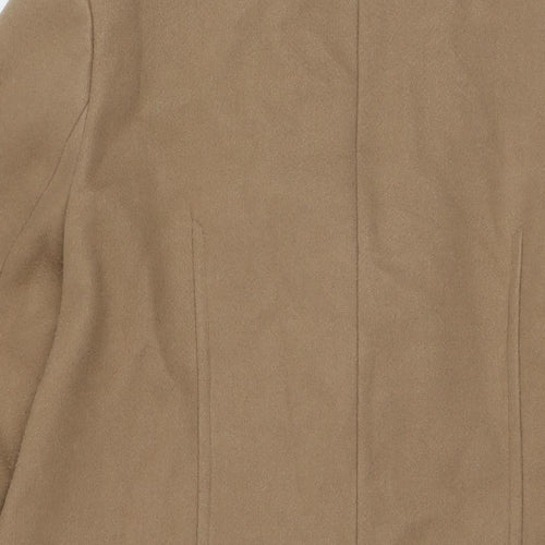 Marks and Spencer Womens Beige Overcoat Coat Size 14 Snap