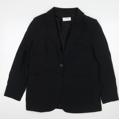 Marks and Spencer Womens Black Polyester Jacket Suit Jacket Size 14