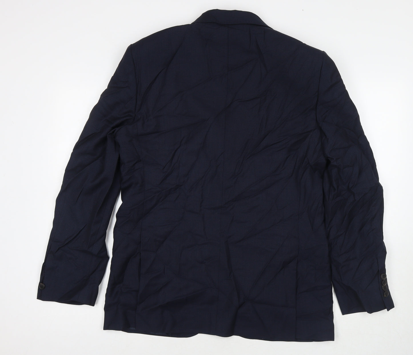 Jaeger Mens Blue Wool Jacket Suit Jacket Size 40 Regular