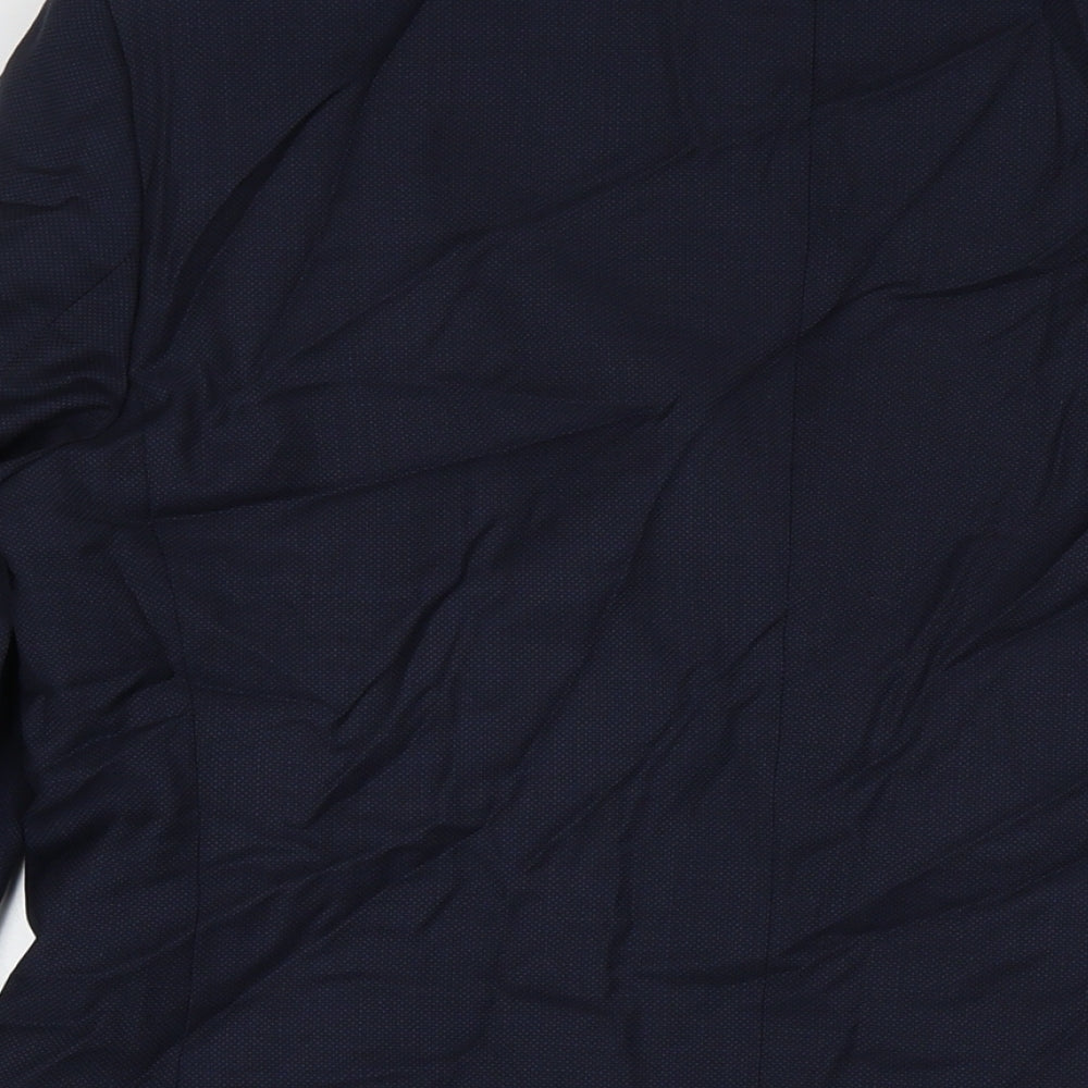 Jaeger Mens Blue Wool Jacket Suit Jacket Size 40 Regular