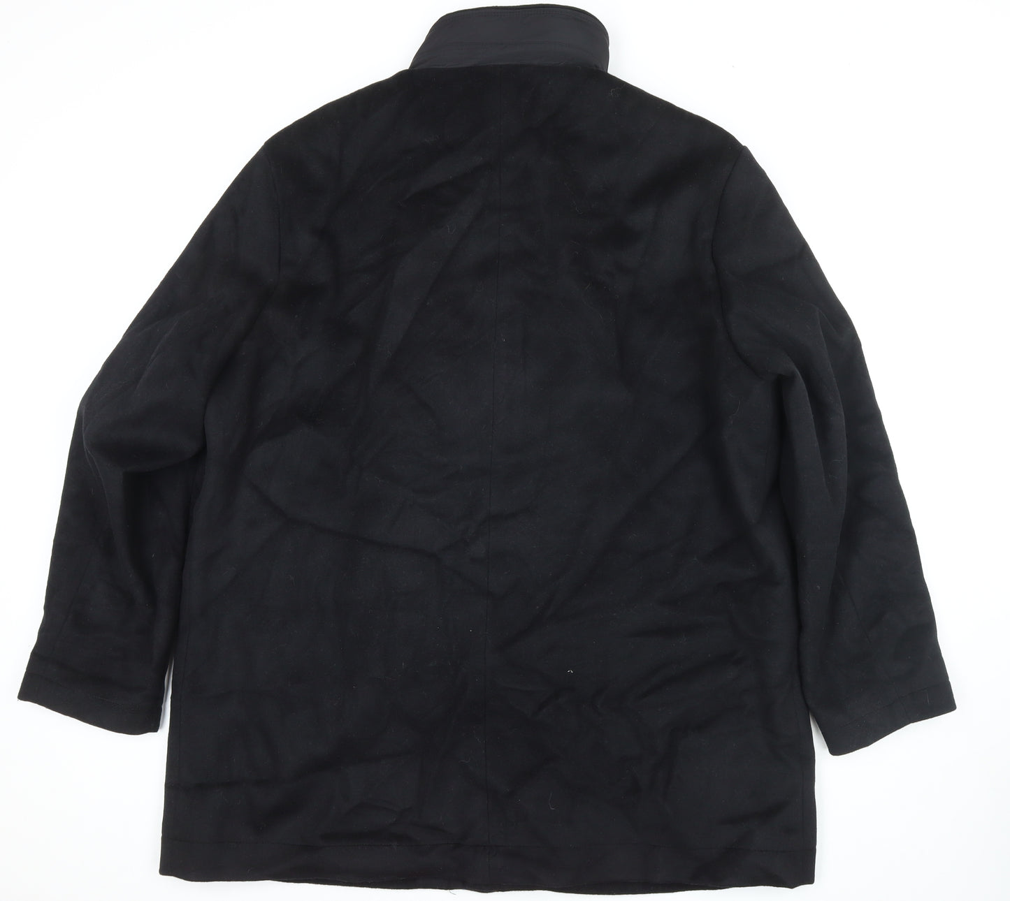 Marks and Spencer Mens Black Overcoat Coat Size 3XL Zip
