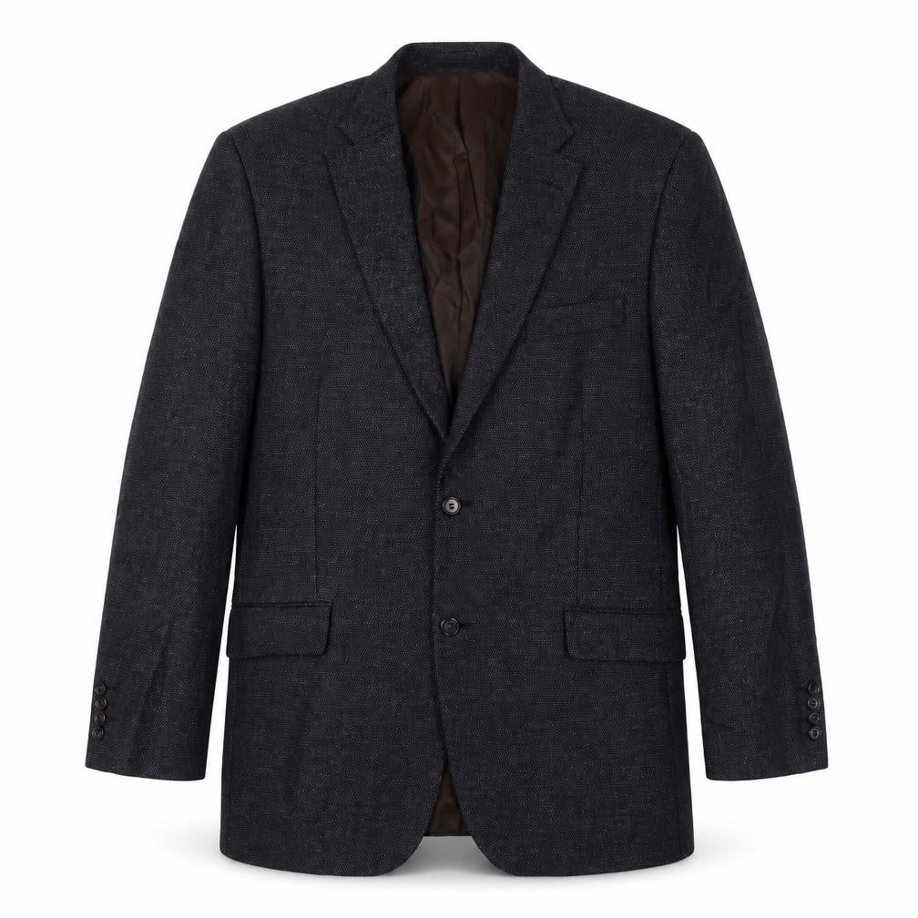 Front view of Marks & Spencer men’s black polyamide jacket suit jacket, size 42, regular