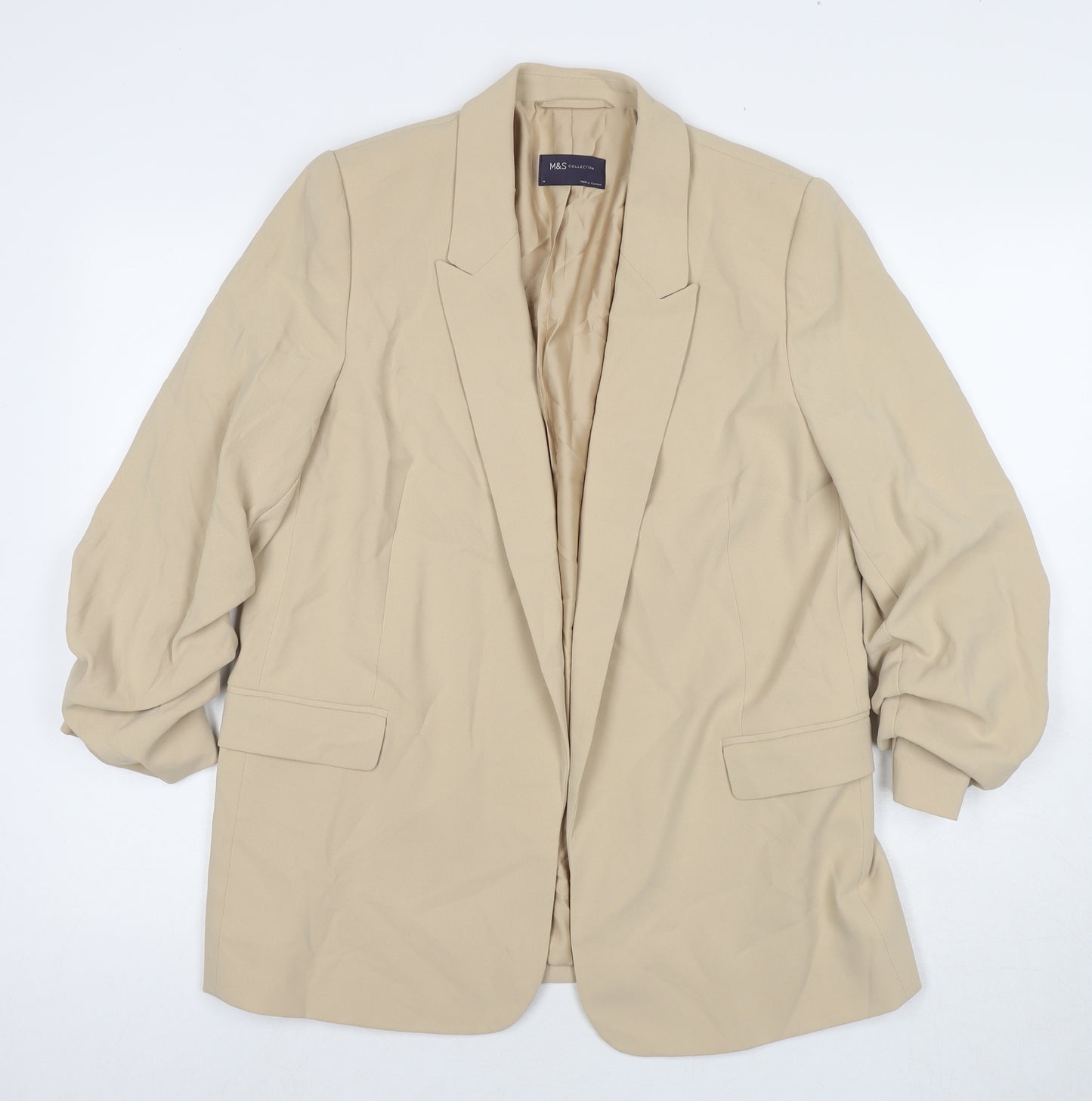 Marks and Spencer Womens Beige Jacket Blazer Size 14
