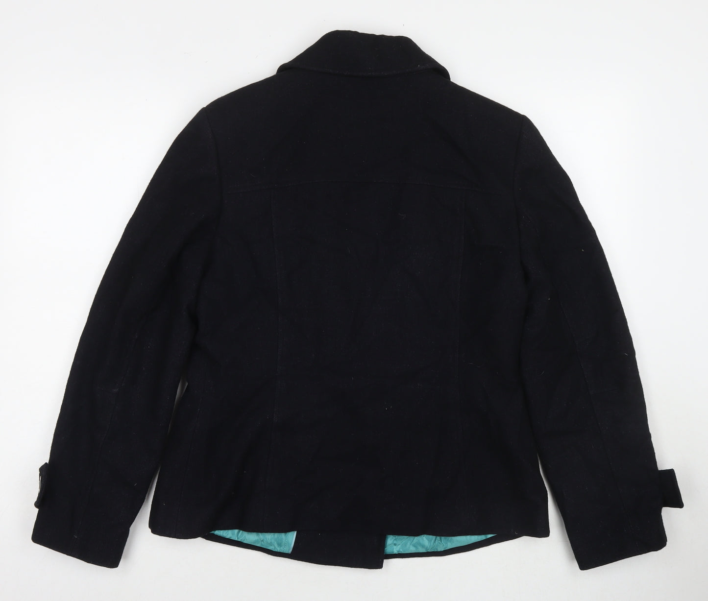 Marks and Spencer Womens Black Parka Coat Size 14 Button