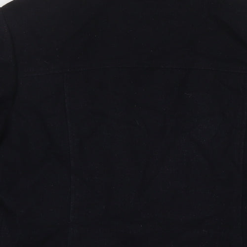 Marks and Spencer Womens Black Parka Coat Size 14 Button