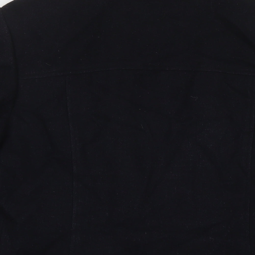 Marks and Spencer Womens Black Parka Coat Size 14 Button