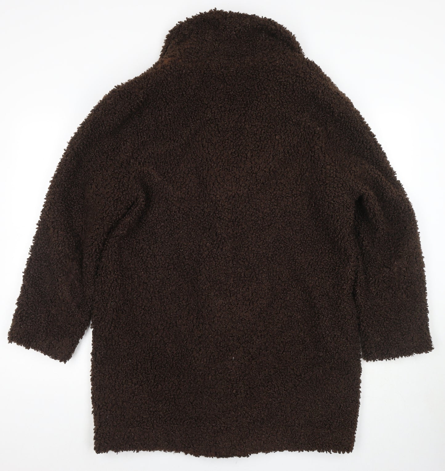 Marks and Spencer Womens Brown Overcoat Coat Size 14 Button
