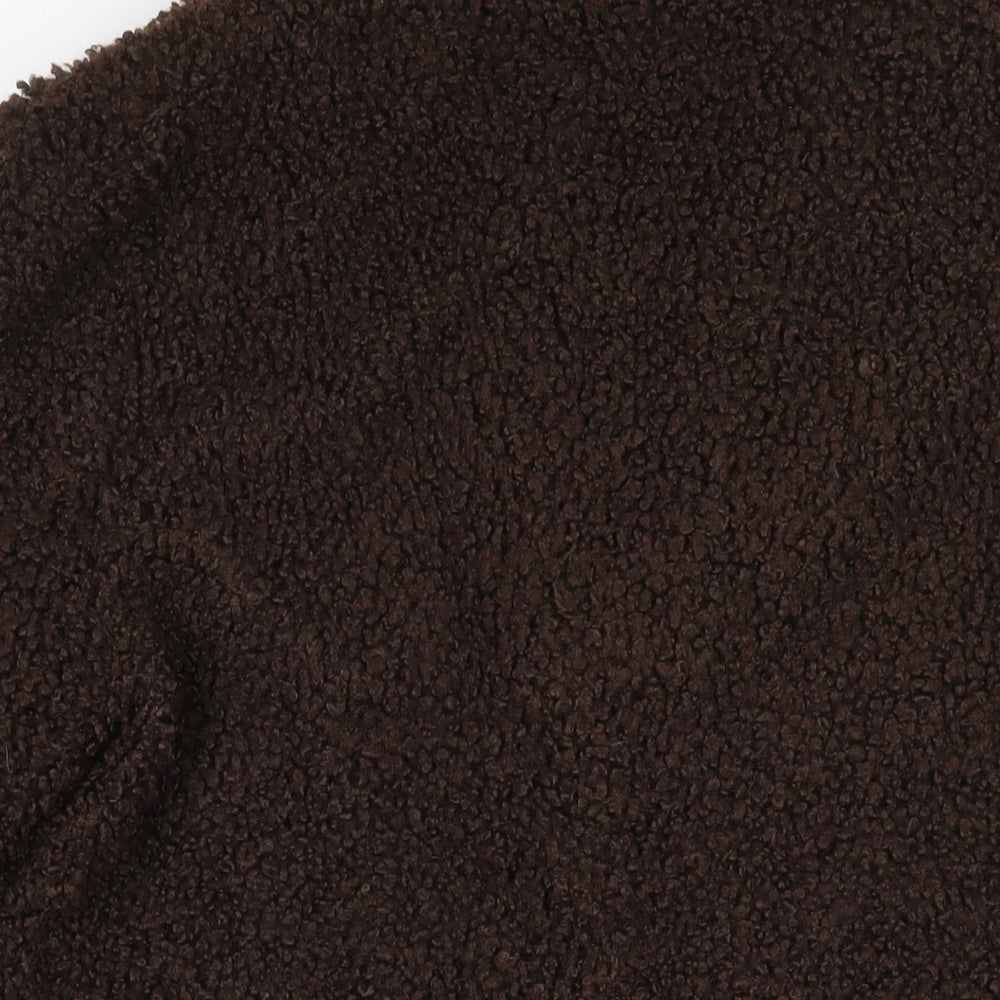Marks and Spencer Womens Brown Overcoat Coat Size 14 Button