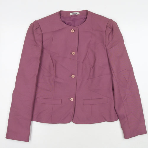 Dereta Womens Purple Jacket Blazer Size 12 Button