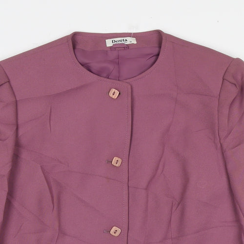 Dereta Womens Purple Jacket Blazer Size 12 Button