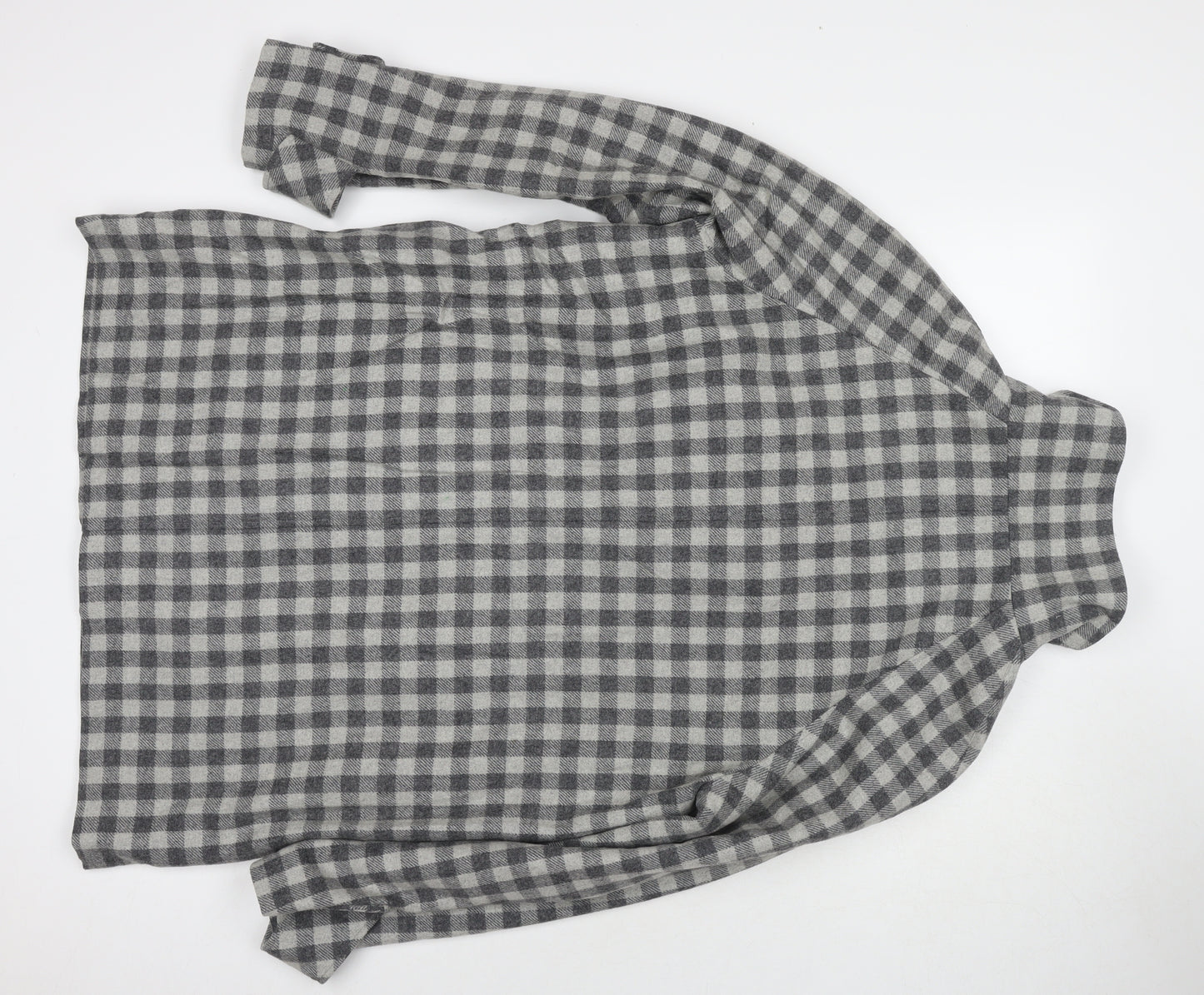 Marks and Spencer Womens Grey Check Overcoat Coat Size 14 Zip