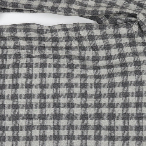 Marks and Spencer Womens Grey Check Overcoat Coat Size 14 Zip