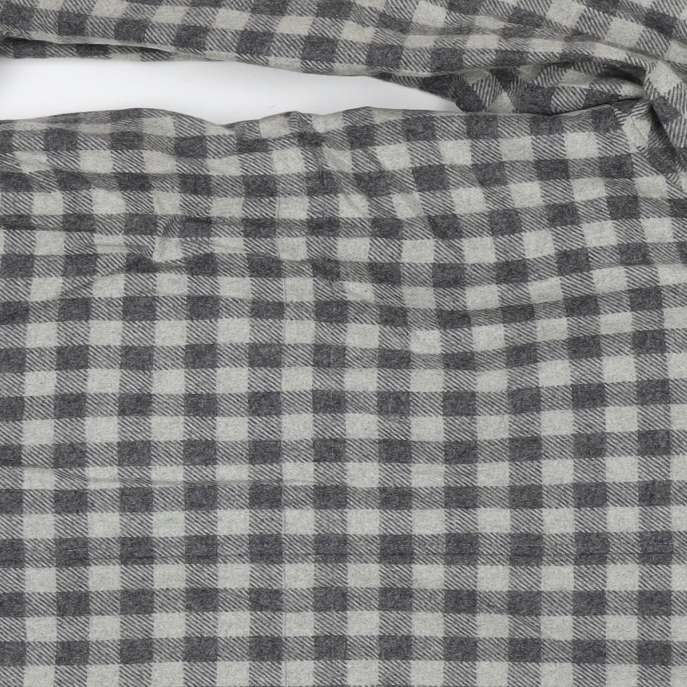Marks and Spencer Womens Grey Check Overcoat Coat Size 14 Zip