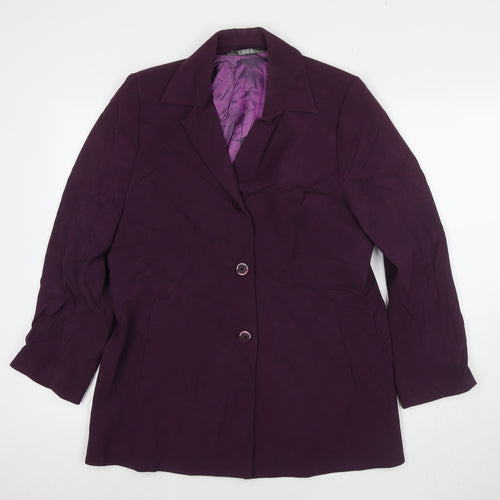 Libra Womens Purple Jacket Blazer Size 16 Button