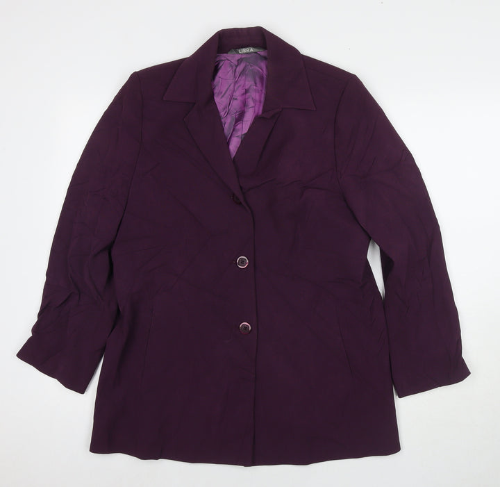 Libra Womens Purple Jacket Blazer Size 16 Button