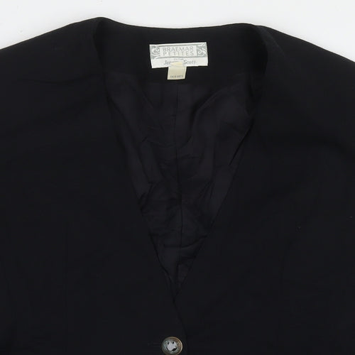 Braemar Womens Black Jacket Blazer Size 8 Button