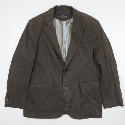 Jim Spencer Mens Brown Cotton Jacket Blazer Size 42 Regular - Label size 25