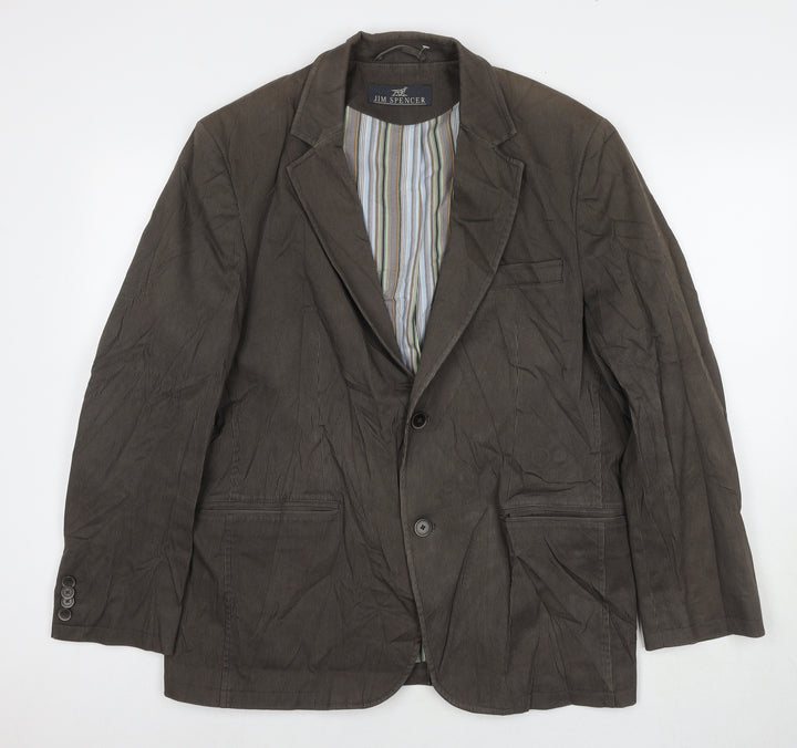 Jim Spencer Mens Brown Cotton Jacket Blazer Size 42 Regular - Label size 25