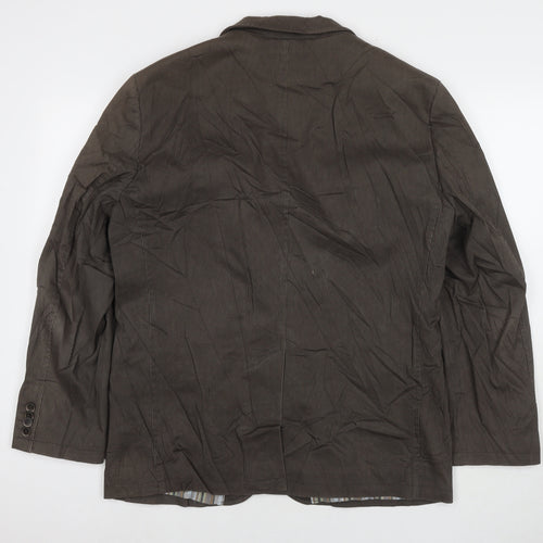 Jim Spencer Mens Brown Cotton Jacket Blazer Size 42 Regular - Label size 25