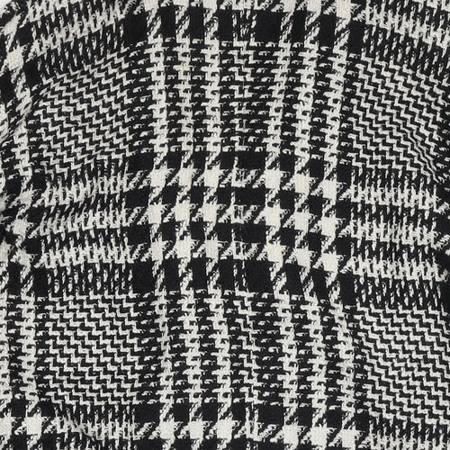 Mango Womens Black Herringbone Overcoat Coat Size M