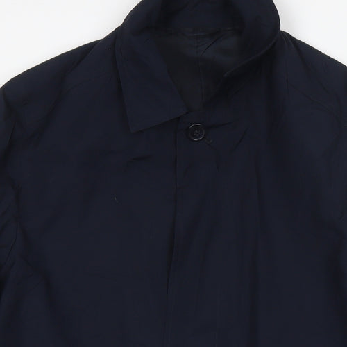 Marks and Spencer Mens Blue Trench Coat Jacket Size S Button