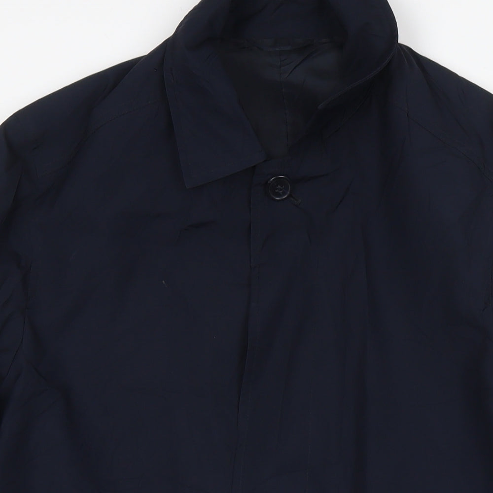 Marks and Spencer Mens Blue Trench Coat Jacket Size S Button