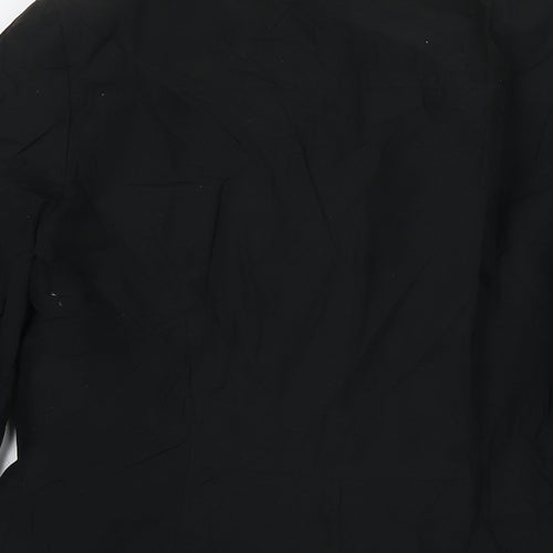 BHS Womens Black Trench Coat Jacket Size 12 Button