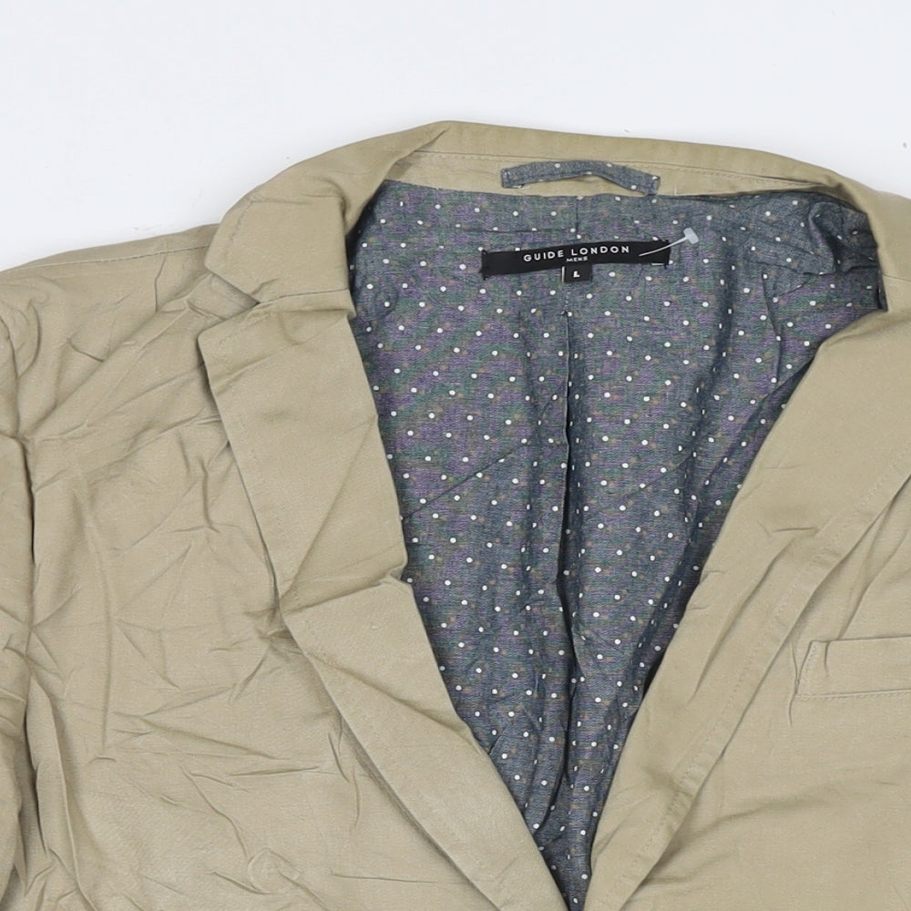 Guide London Mens Brown Jacket Blazer Size L Button