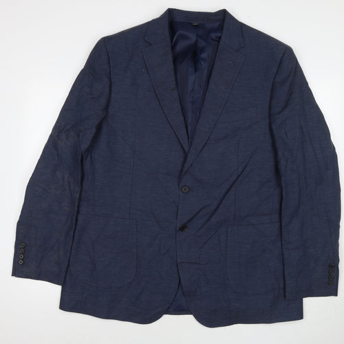 Marks and Spencer Mens Blue Polyacrylate Fibre Jacket Suit Jacket Size 46 Regular