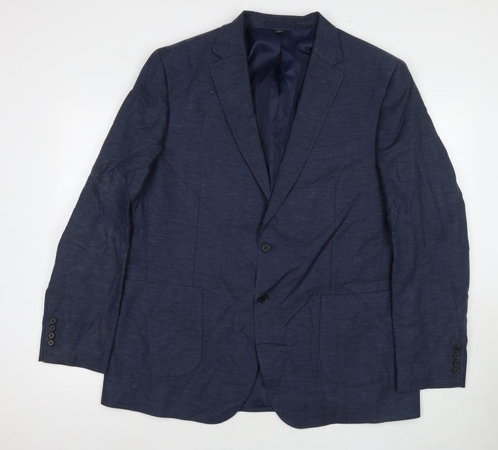 Marks and Spencer Mens Blue Polyacrylate Fibre Jacket Suit Jacket Size 46 Regular