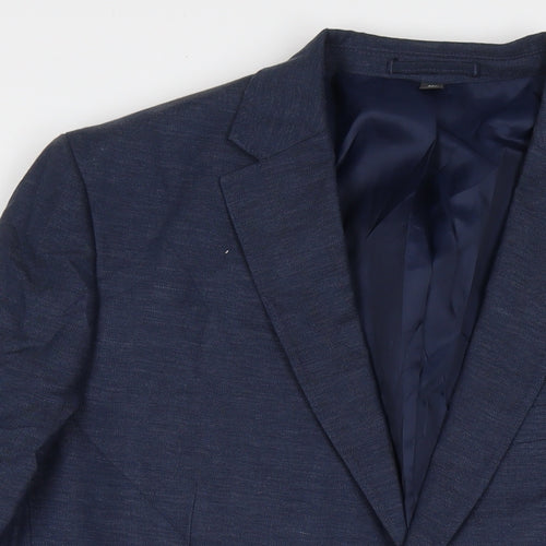 Marks and Spencer Mens Blue Polyacrylate Fibre Jacket Suit Jacket Size 46 Regular