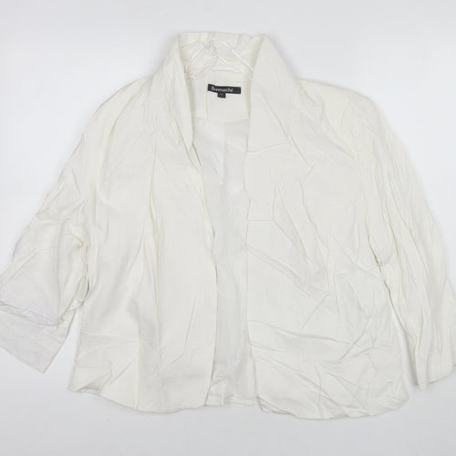 Bonmarché Womens White Kimono Blazer Size 14