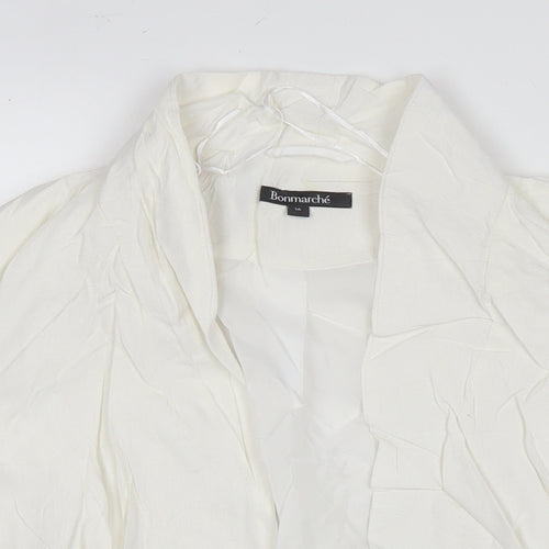 Bonmarché Womens White Kimono Blazer Size 14